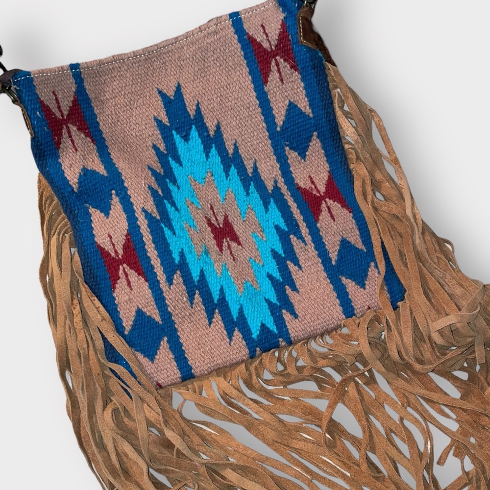 American Darling Cross Body Hand Tooled Saddle Blanket Genuine Leather Bag - Picture 6 of 8